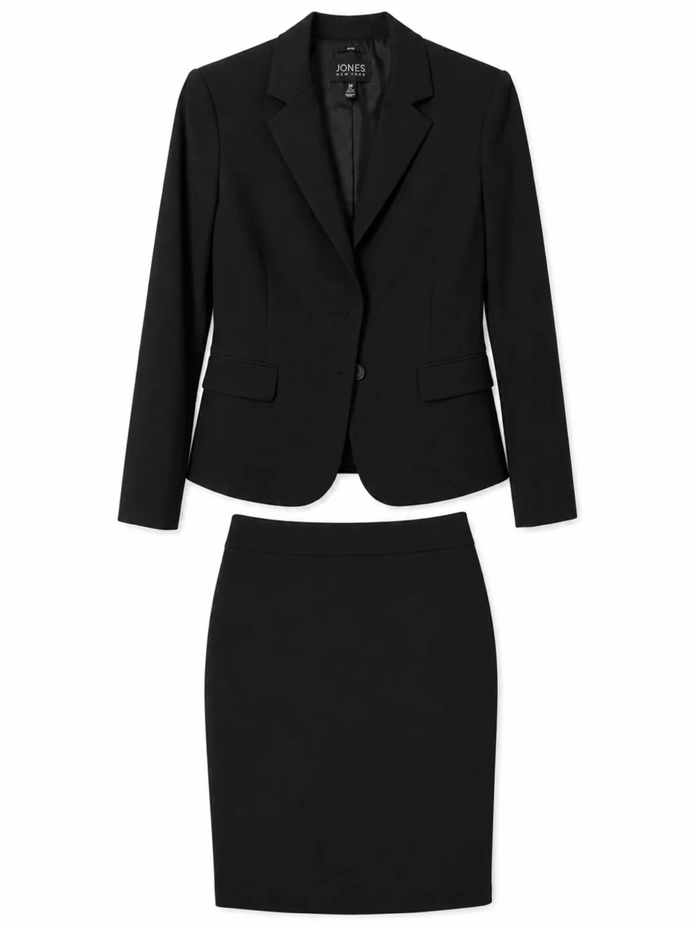 Jones New York Black Tailored Two-Piece Blazer and Pencil Skirt